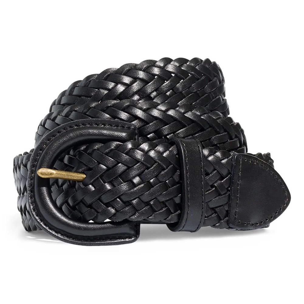 Madewell Woven Leather Belt, black